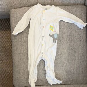 White Elephant Print Kids One Piece